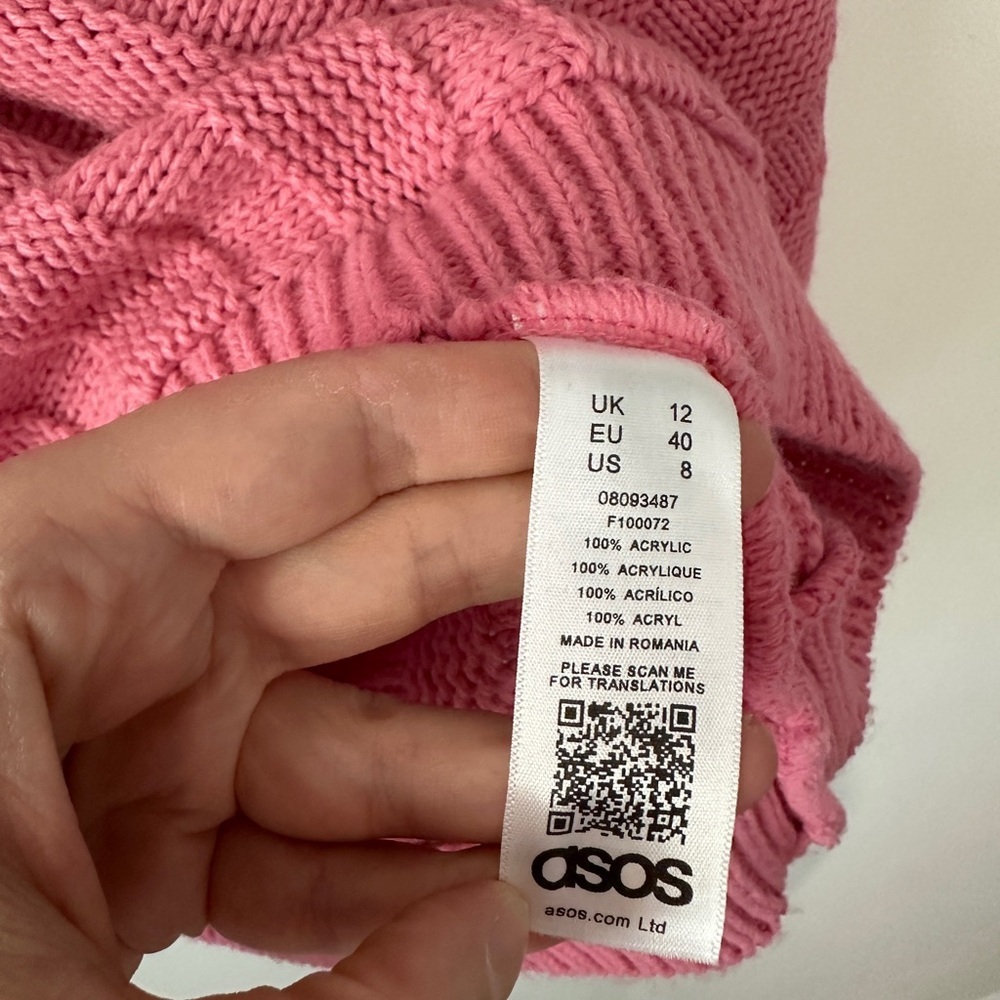 ASOS Pink‎ Ribbed Crew Neck Sweater - Picture 10 of 13